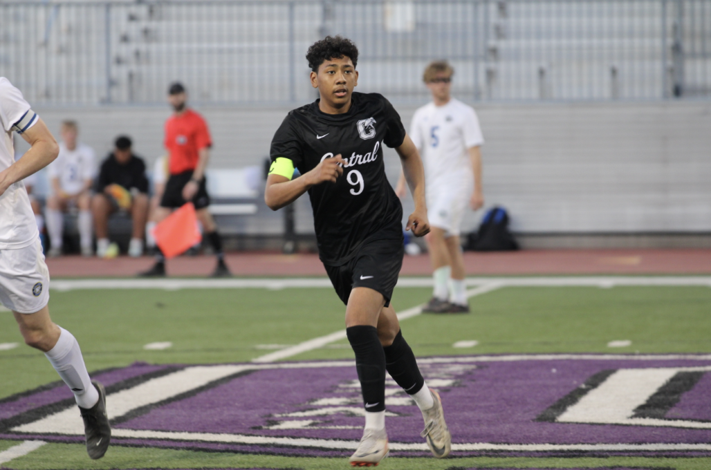 Senior STRK, Juan Rodriguez runs towards the action in last Fridays game against North Platte.